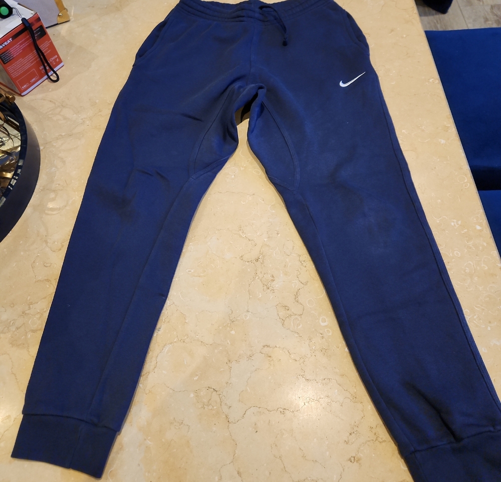 Nike Boys Dark Navy Jogger Sweatpants with White Swoosh